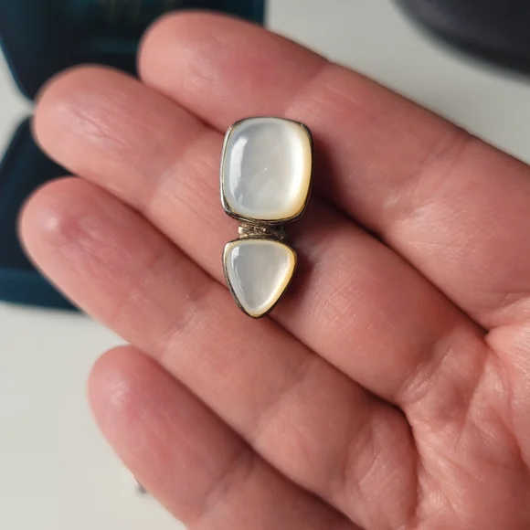 925 silver and mother of pearl earrings - Picture 5 of 6